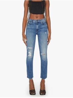 MOTHER The Mid Rise Dazzler Ankle Fray Jean Weekend Warrior- 27